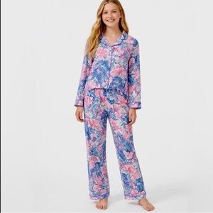 Lilly Pulitzer Pottery Barn Teen Slathouse Loose Fit Pajama Set Medium 💛